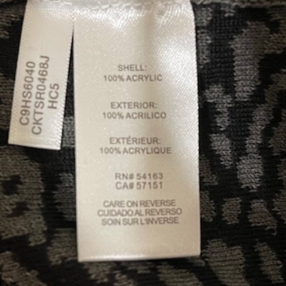 NEW Calvin Klein XL Cowlneck Grey Black Leopard Tunic Sweater - Picture 7 of 8